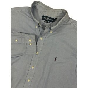 Ralph Lauren Men's XXL(18) Classic Fit Long Sleeve Button-Up Checked Shirt READ